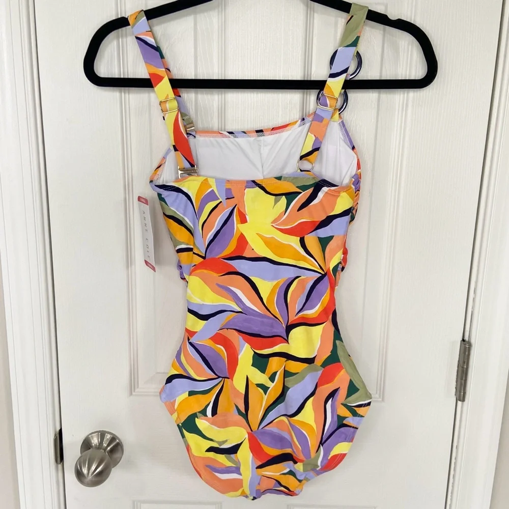 Anne Cole Asymmetrical One Piece Swimsuit NWT in Sea Grass Removable Straps XS